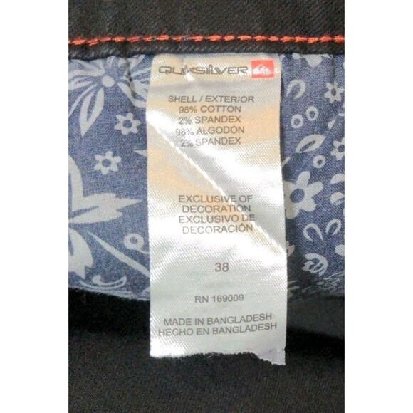 New Men's Quiksilver Stretch Tech Woven Slim Fit Pants Jeans Black Onyx 38X32 - Picture 9 of 13